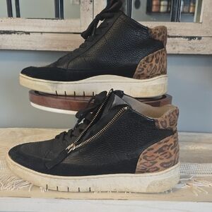 Naturalizer Black and Leopard Print Sneakers